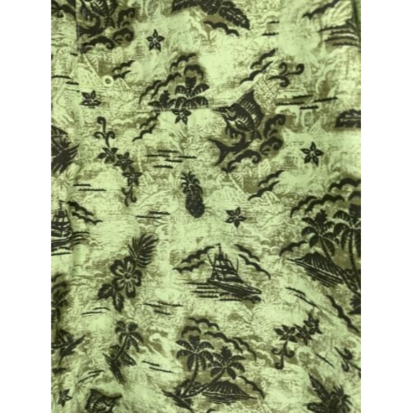 Columbia PFG Green Patterned Hawaiian Fishing Shirt Vented Back Large - Picture 2 of 7